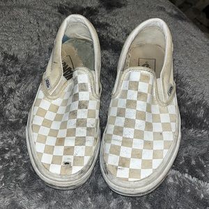 White Checkered Vans